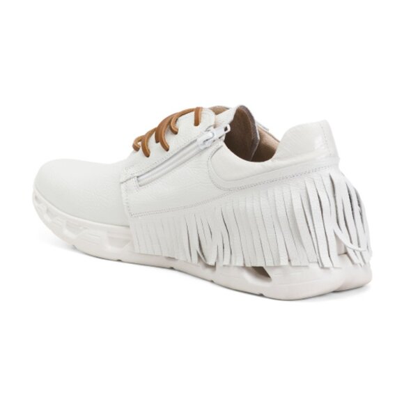 new VANELiAlvina Fringe Sneakers zip up and lace up GENUINE LEATHER (251)